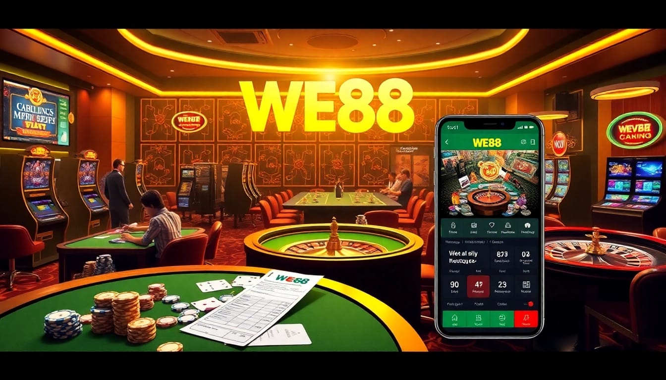 Engaged players on the WE88 online casino interface, embracing high-stakes gaming action.