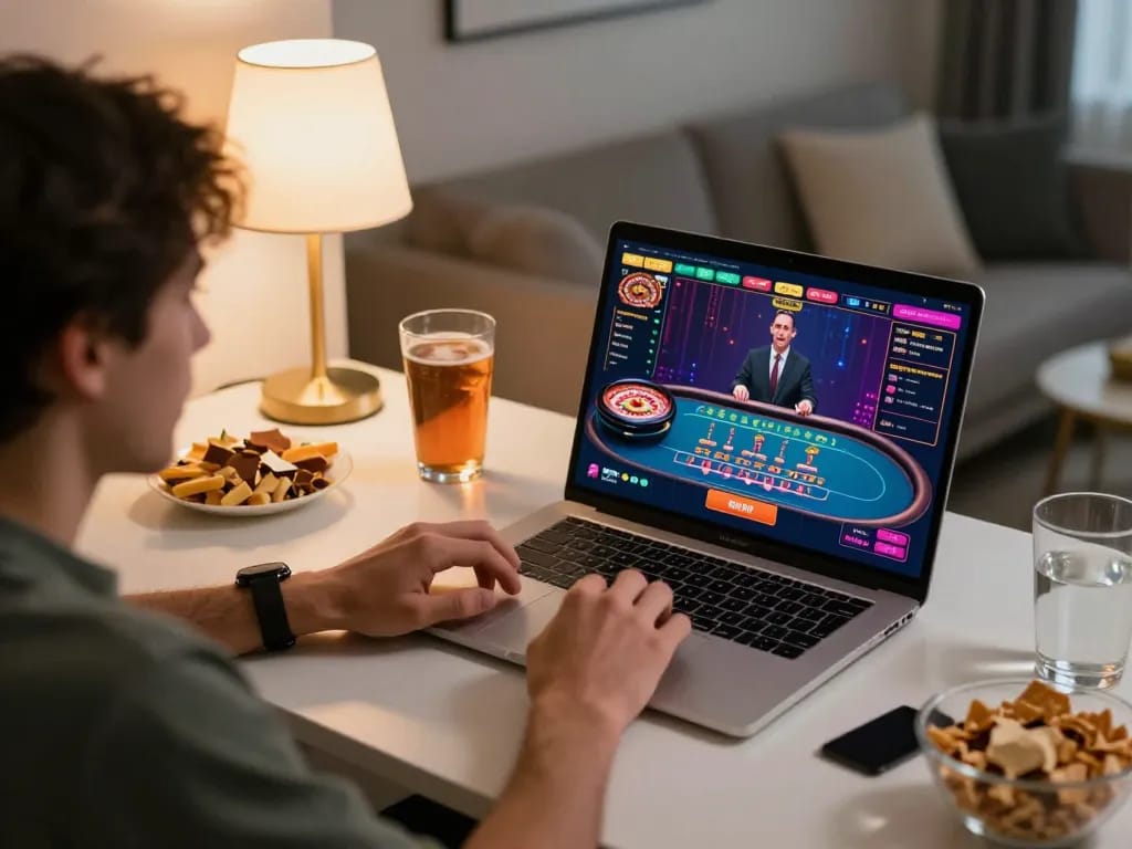 Engaging player enjoying live casino experience online with hk gaming interface, showcasing strategy and excitement