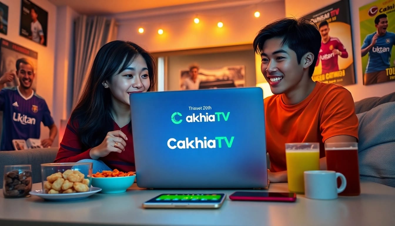 CakhiaTV live football streaming experience at home, showcasing engagement and excitement.