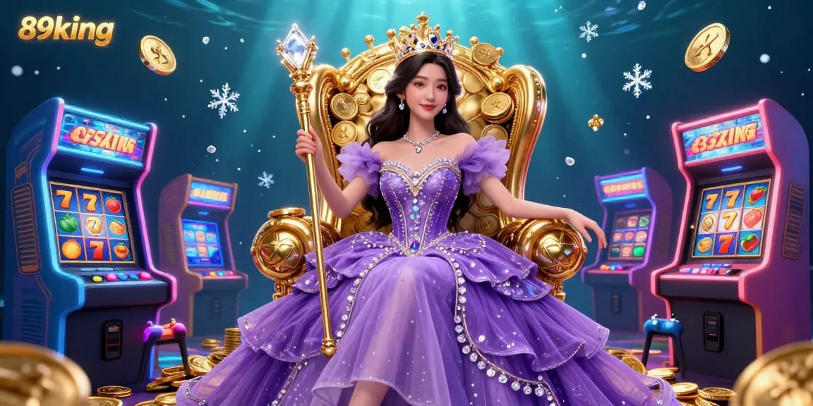 Spin the reels and win big with 89king in this vibrant, casino-themed illustration.