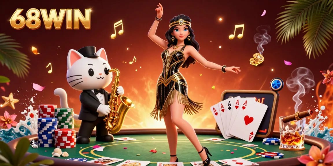 Experience the excitement of winning at 68WIN in this vibrant casino scene.