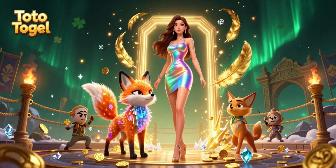 Engage in Toto Togel with a vibrant scene showcasing bright characters and dynamic game elements.
