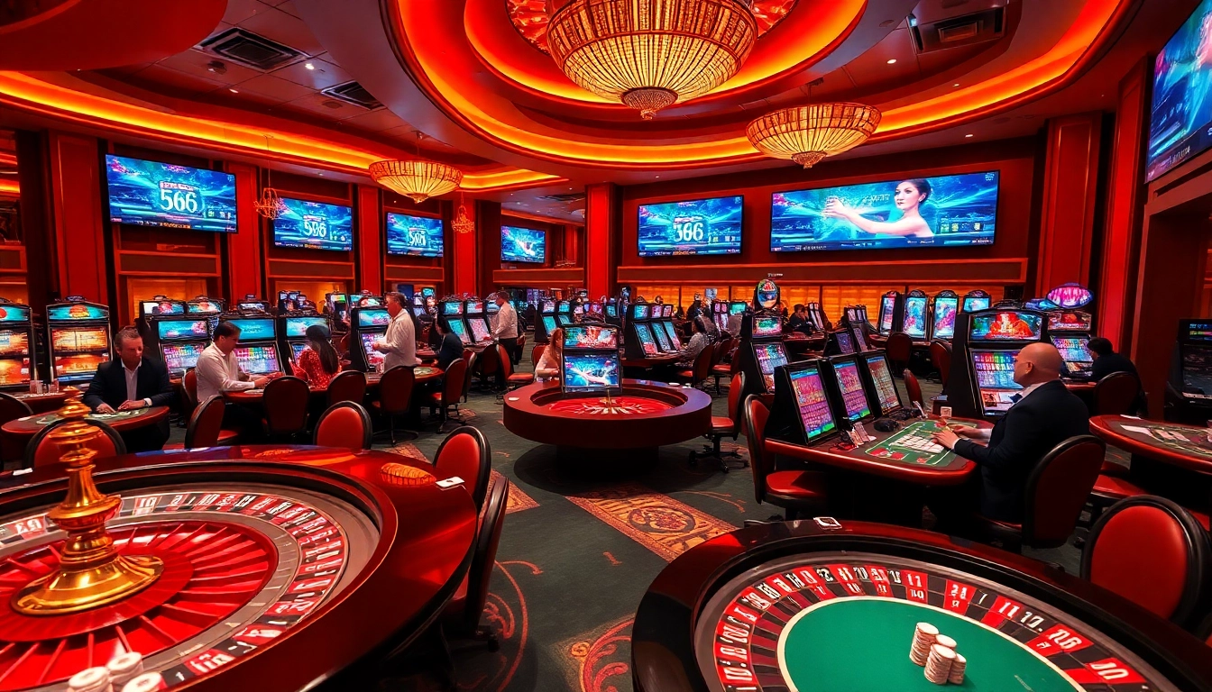 SODO66 players enjoying an exciting casino atmosphere with vibrant tables and high-stakes games.