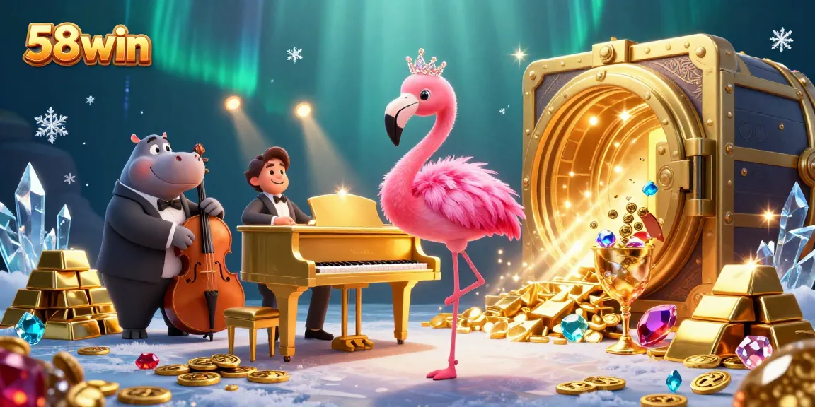 Experience thrilling gameplay with 58win, showcasing vibrant casino action in a captivating illustration.