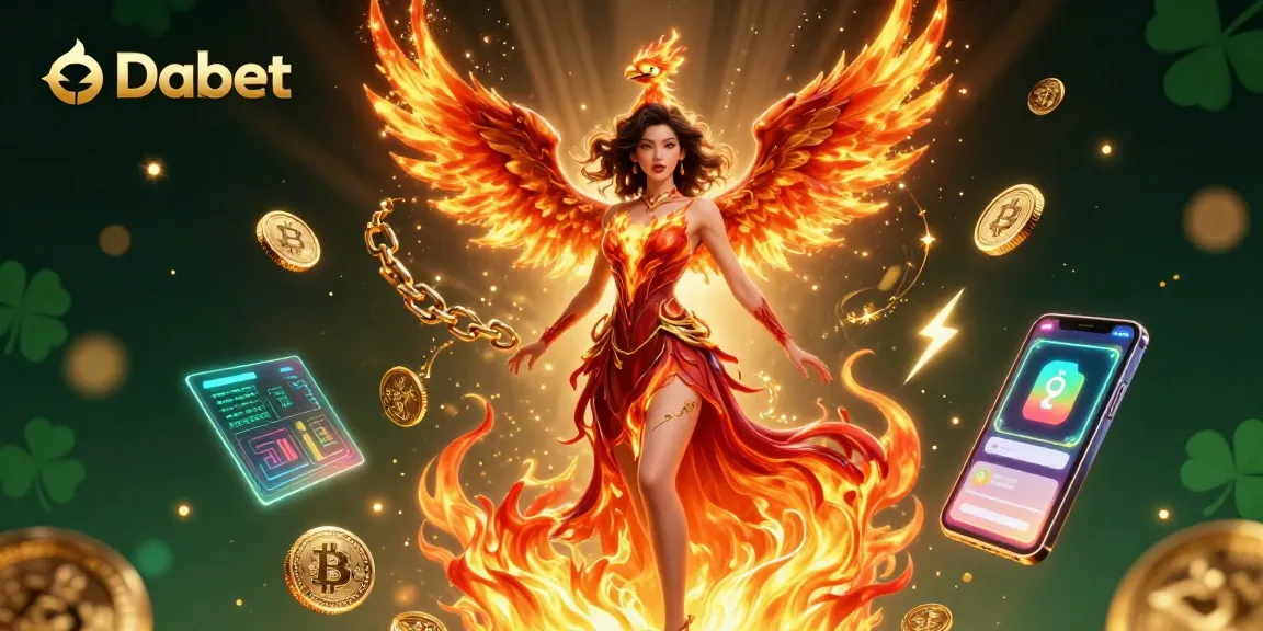 Dabet showcases cutting-edge crypto games with vibrant visuals and dynamic elements in this stunning illustration.