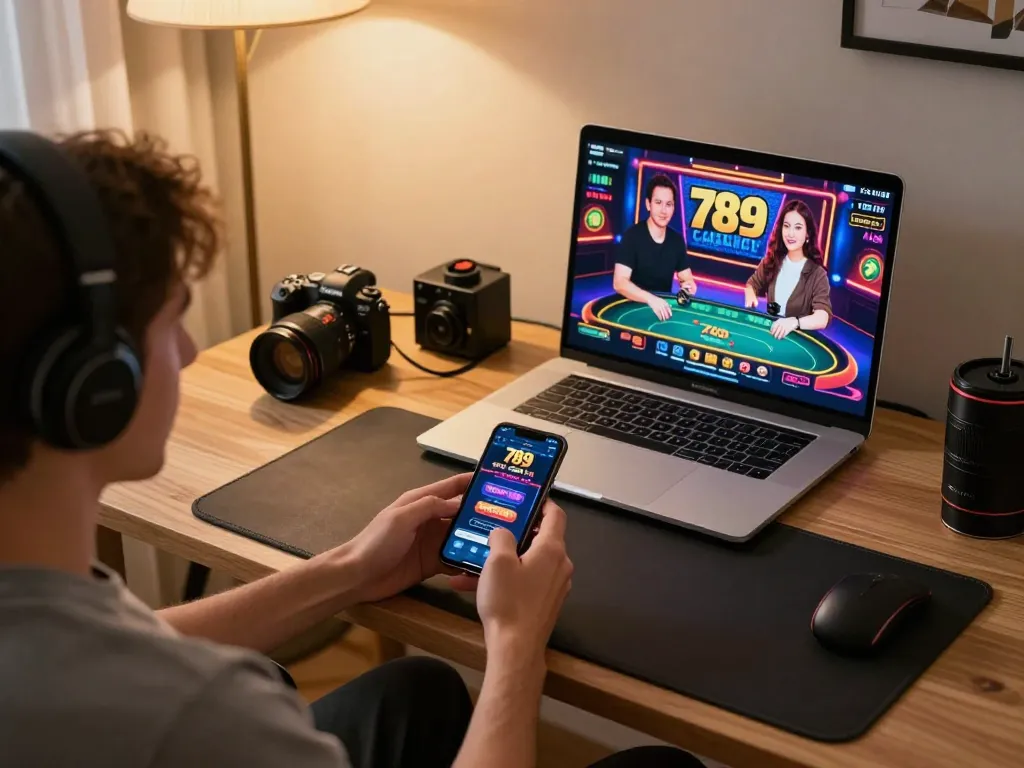 Player immersed in an online gaming session on 789club app, showcasing engaging smartphone interface