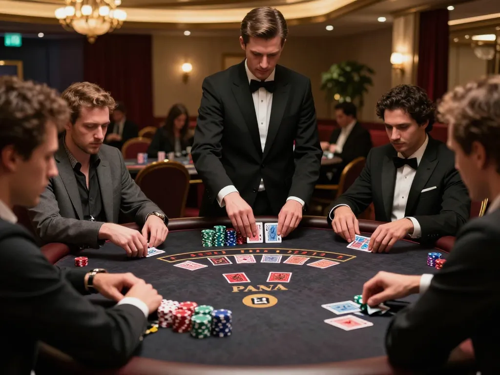 Players engaging in a strategic blackjack game at 789win casino, showcasing intense gameplay.