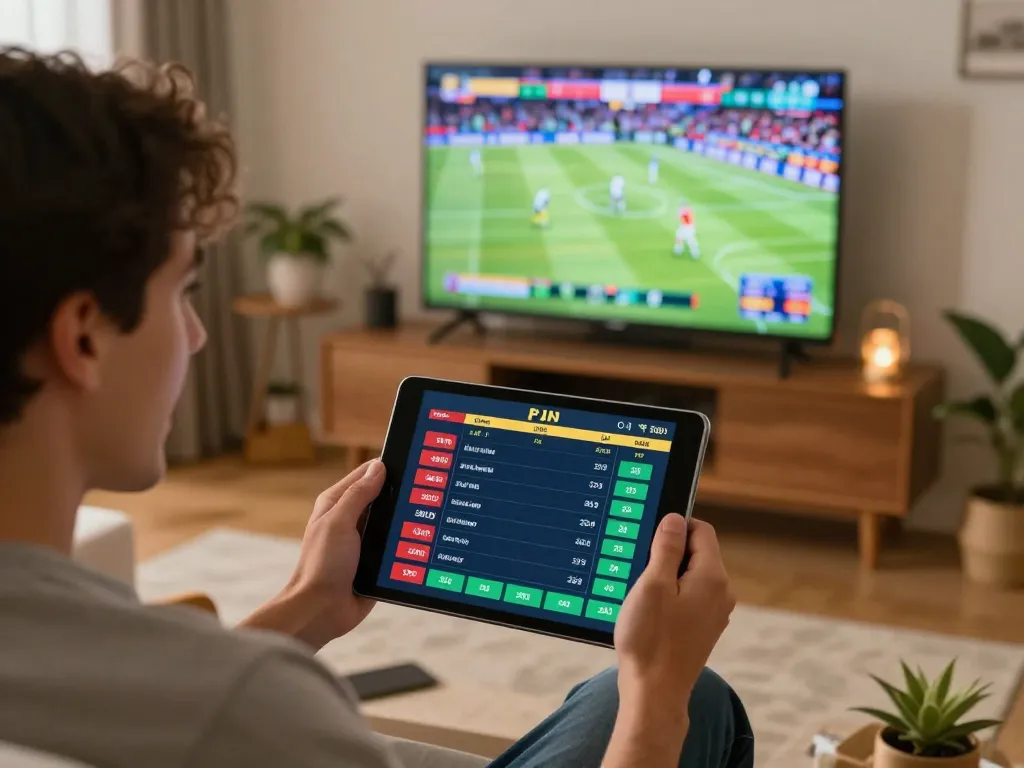 Excited user placing bets on cm88-bet sports betting app during live game event.