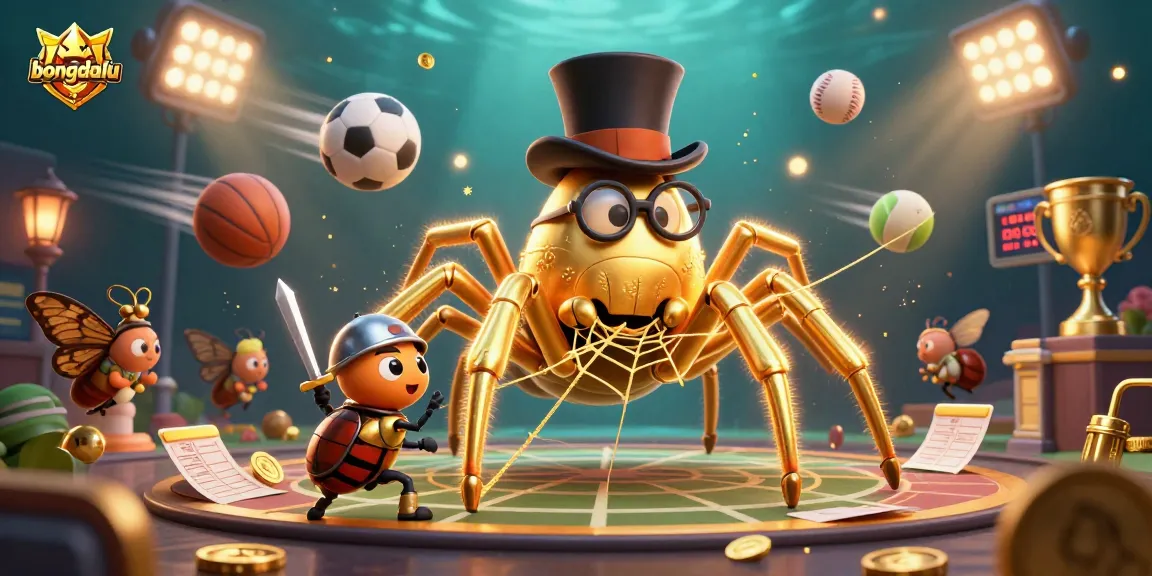 Experience thrilling sports betting at Bongdalu with a 3D cartoon scene featuring a golden tarantula and beetle knight.