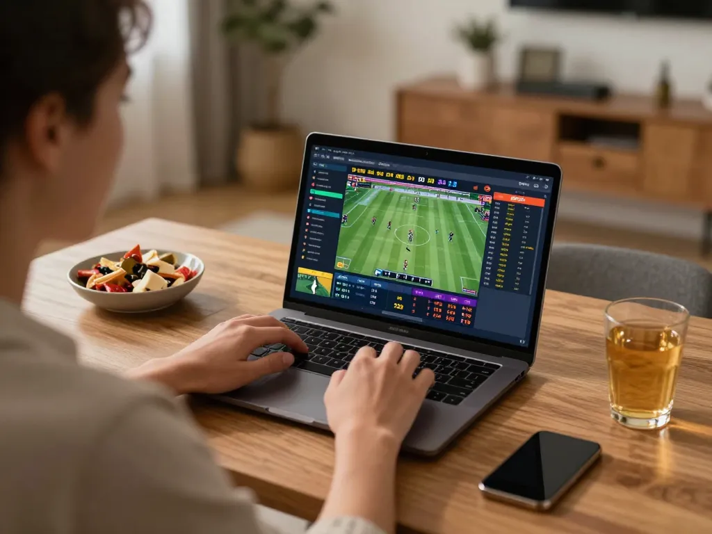 Engaging sports betting action on fly88mx laptop interface, showcasing live odds and exciting events.