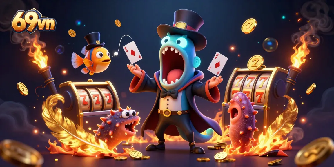 Experience thrilling casino action with 69vn's bioluminescent eel performing dazzling magic tricks.