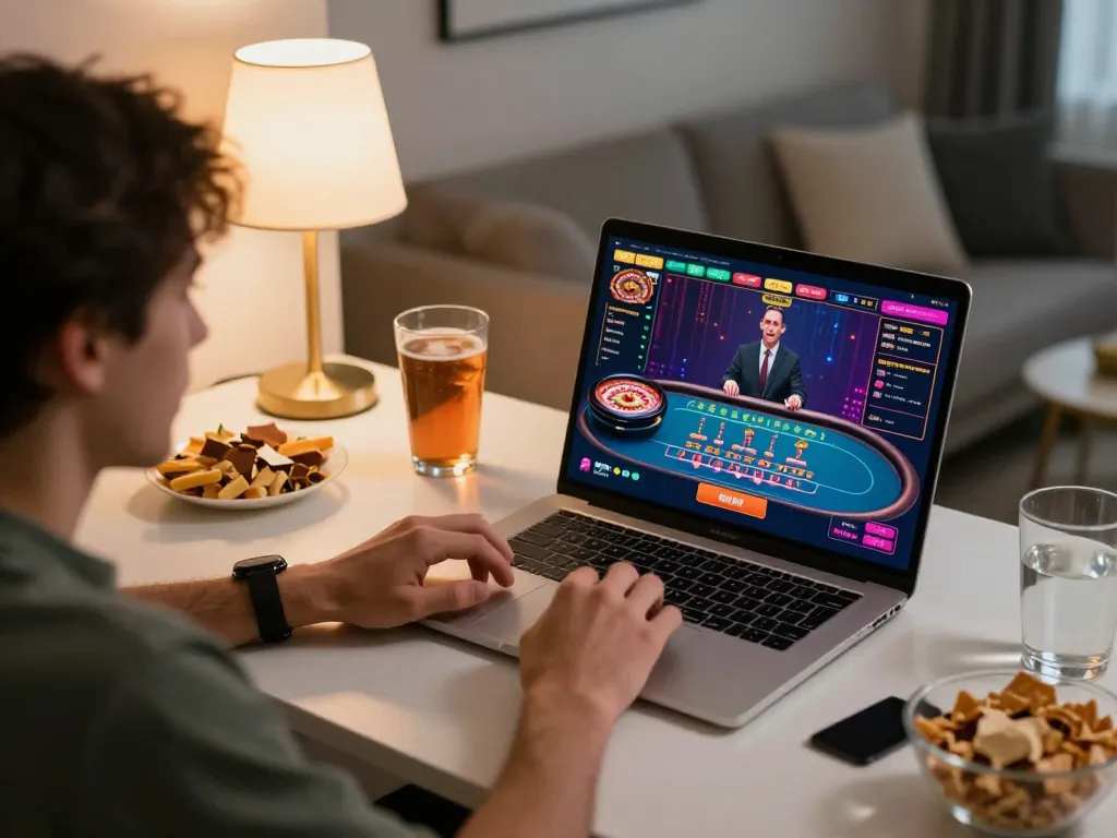 Engaging player enjoying live casino experience online with hk gaming interface, showcasing strategy and excitement