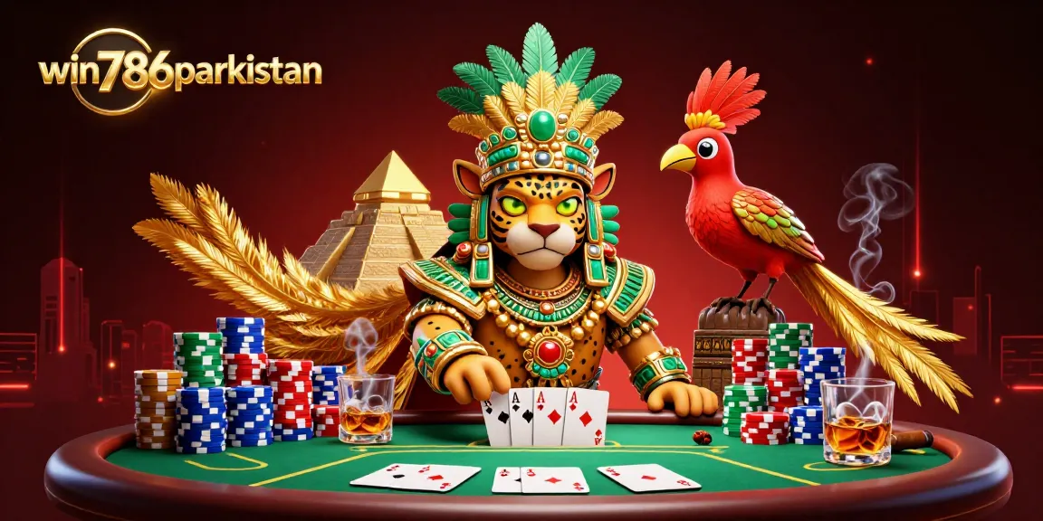 Experience exciting gameplay at win786parkistan with a vibrant casino scene filled with poker elements.