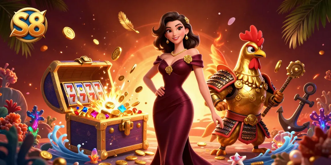 S8's thrilling casino adventure featuring glamorous characters amidst vivid gameplay elements.
