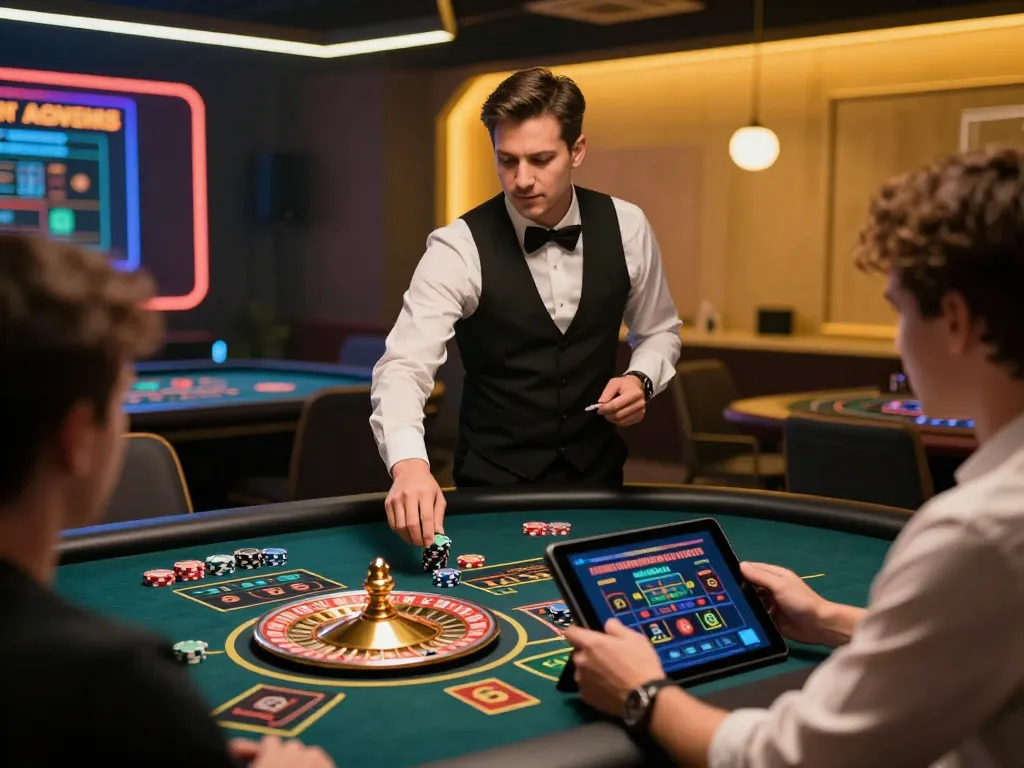 Engaging roulette scene at 8day online casino with professional dealer and dynamic action.
