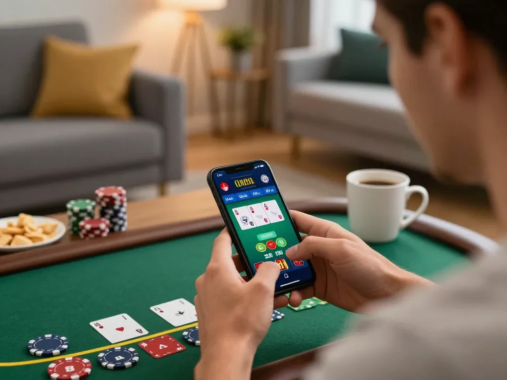 Engage with mb666 through mobile blackjack gameplay in a cozy home atmosphere