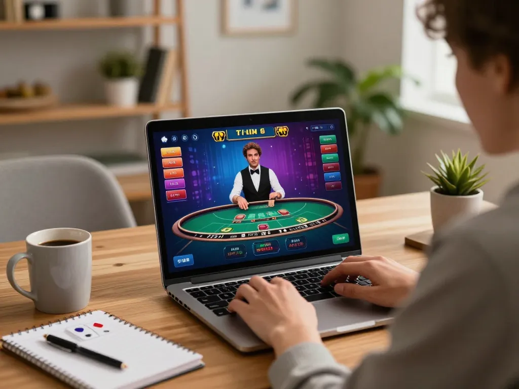 Engaging online gambling session at nhà cái dola789 with a player focused on live blackjack game.