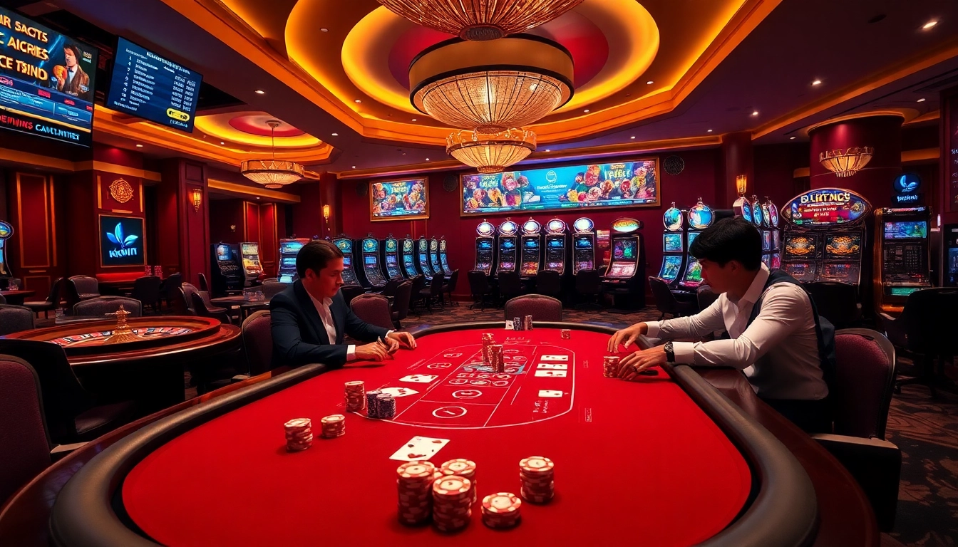 Experience the thrill of high-stakes gaming at kkwin’s luxurious casino with vibrant poker tables.