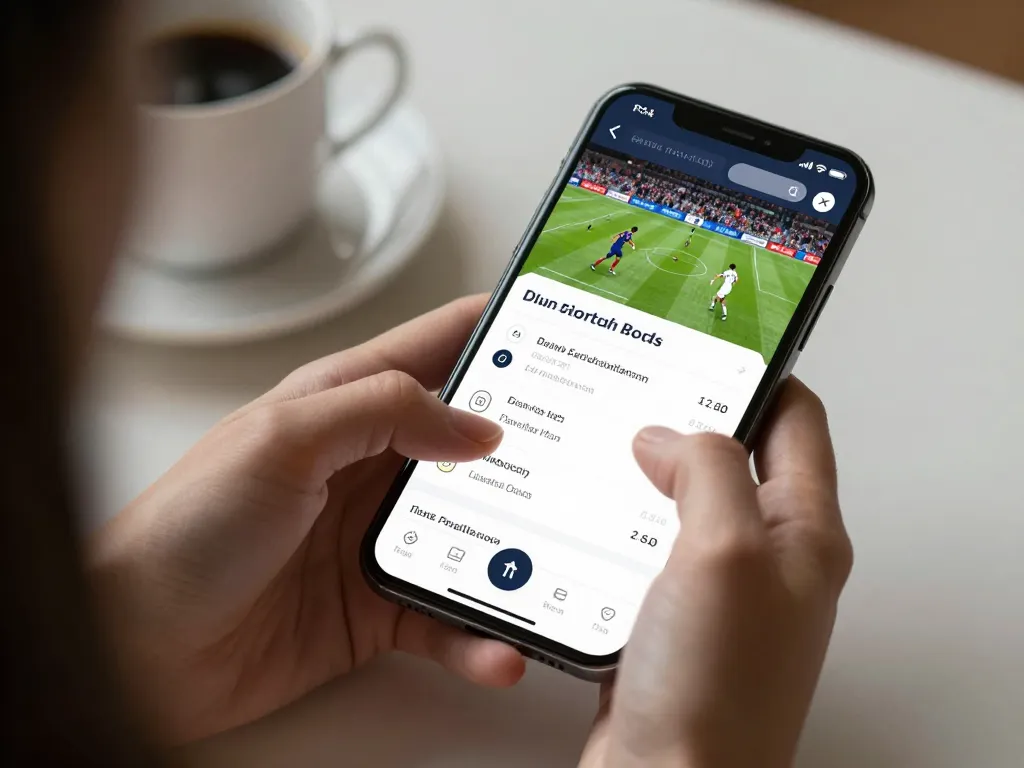Engaged user betting on Ok9 mobile app showcasing real-time sports betting options.