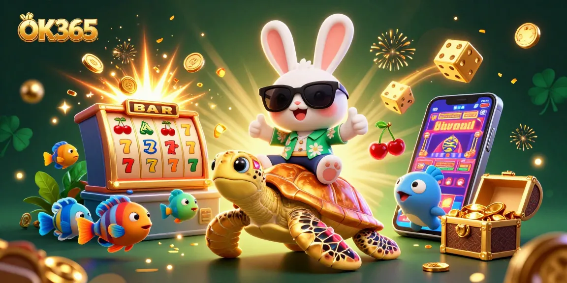 Spin to win with OK365's exciting games featuring vibrant characters and casino elements.