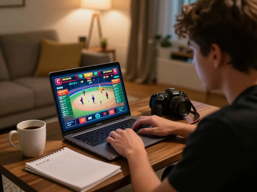 Daga online gambling user engaged in live cockfighting betting at home, showcasing an immersive gaming experience.