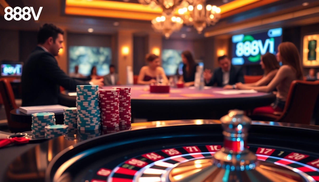 Experience thrilling gameplay at 888VI with vibrant casino tables and engaging players.