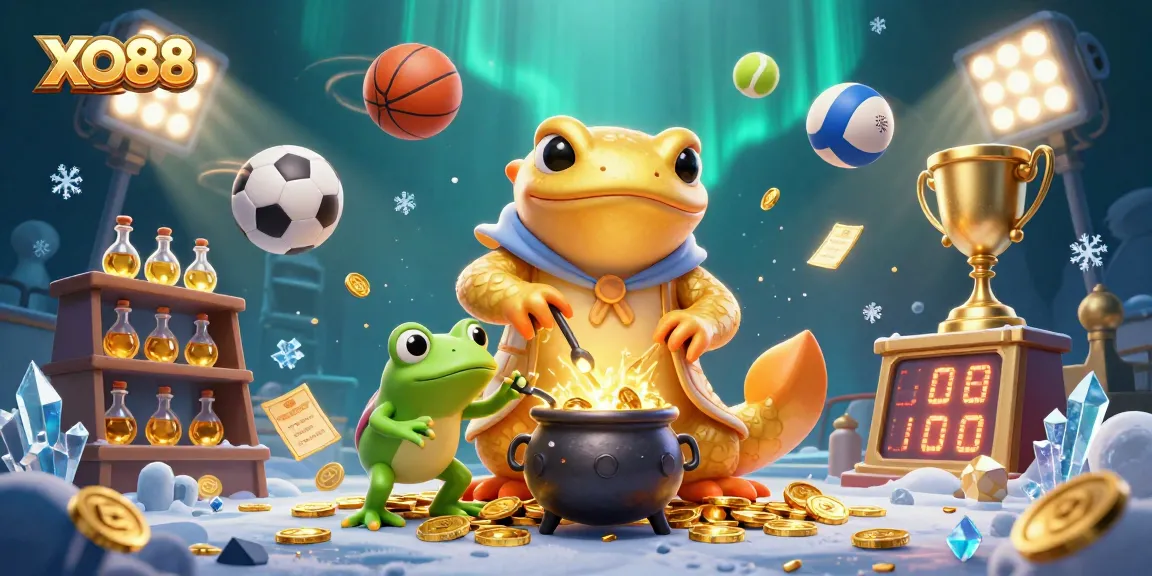 Experience thrilling casino action with XO88 featuring a golden salamander and dynamic sports elements.