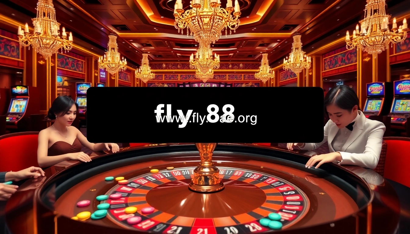 Experience high-stakes excitement at https://fly88.ae.org/ with a vibrant roulette table and engaged players.