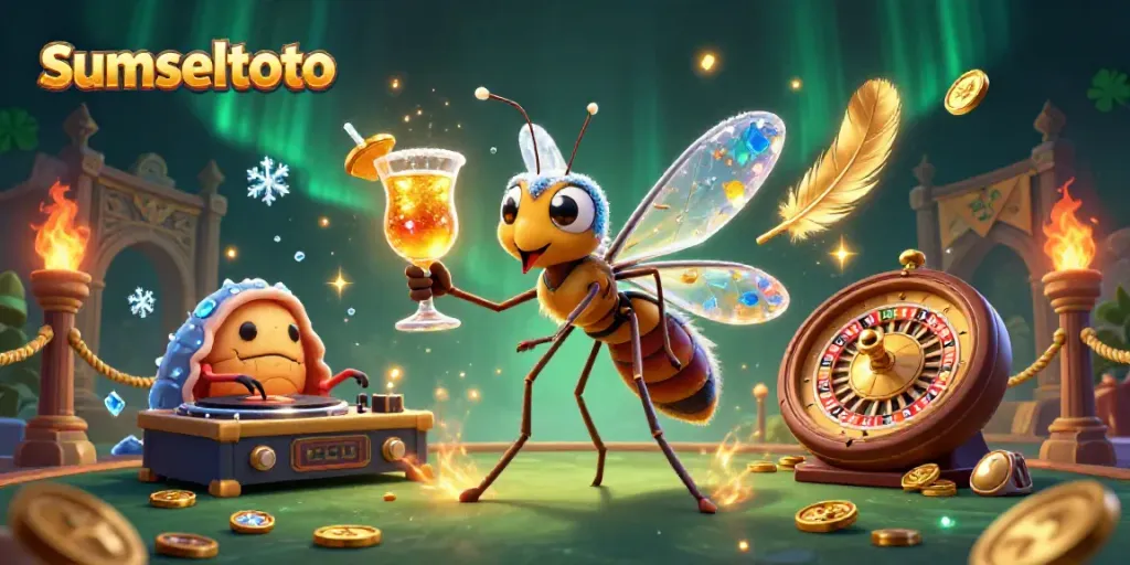 Experience the excitement of sumseltoto with a lively casino scene featuring unique characters.