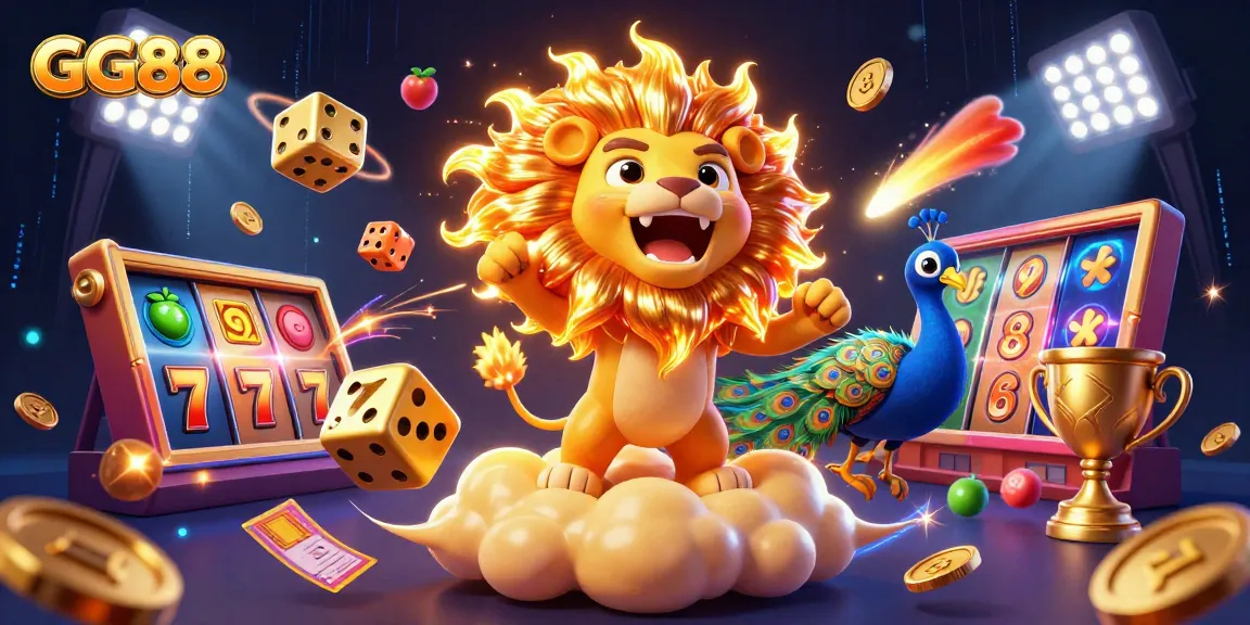 Engage with GG88's exhilarating jackpot experience featuring vivid 3D characters and casino elements.