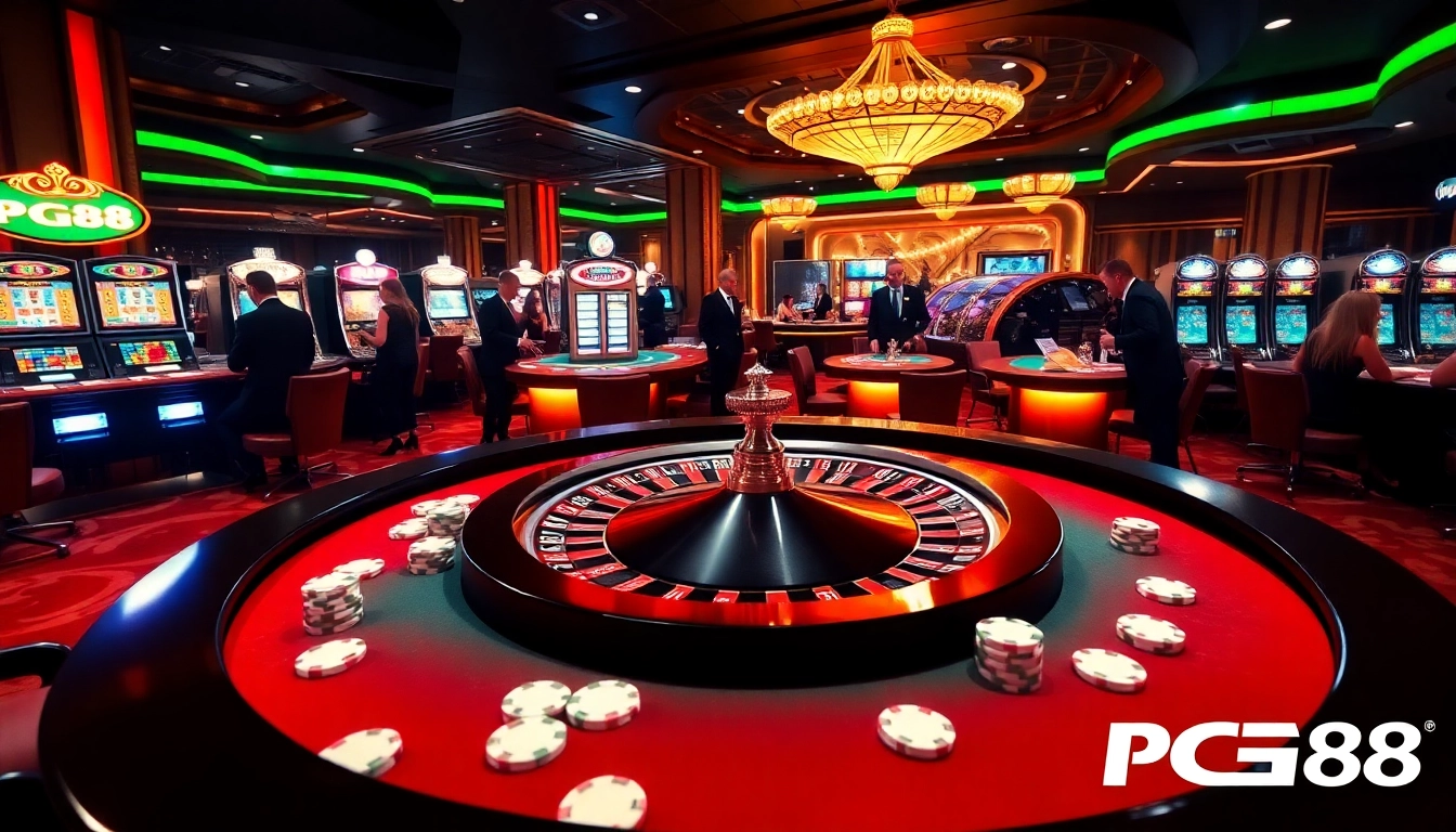 Experience thrilling gameplay at PG88 with vibrant casino elements and excited players.