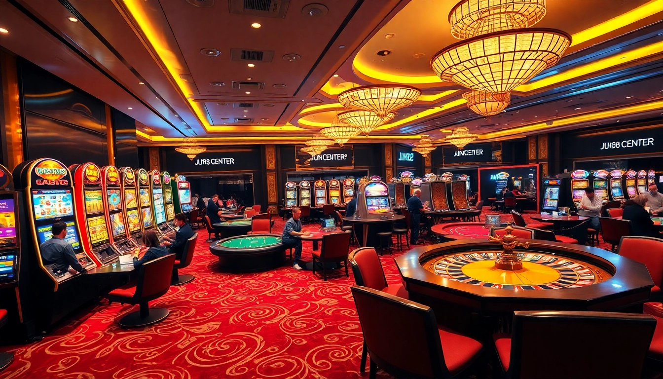 Experience the thrilling atmosphere of gambling at https://jun88pl.com/ with exciting games and vibrant poker chips.