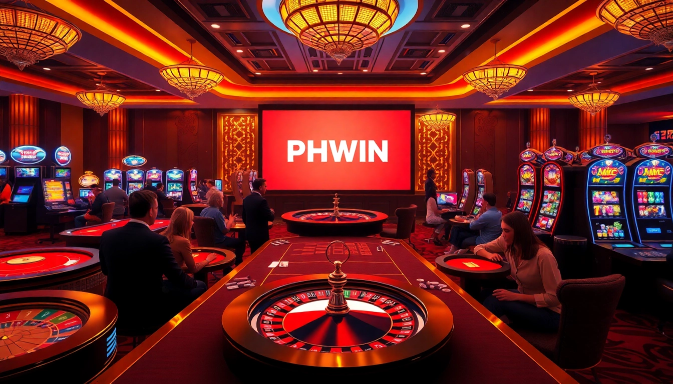 Experience thrilling gameplay with PHWIN at a luxurious online casino setup.