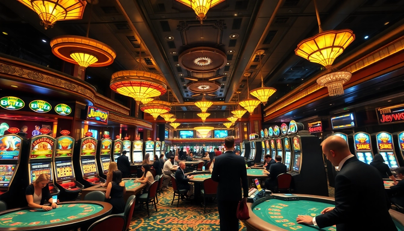 Experience high-stakes thrills at Jun88.now's casino with dynamic gaming and vibrant lights.