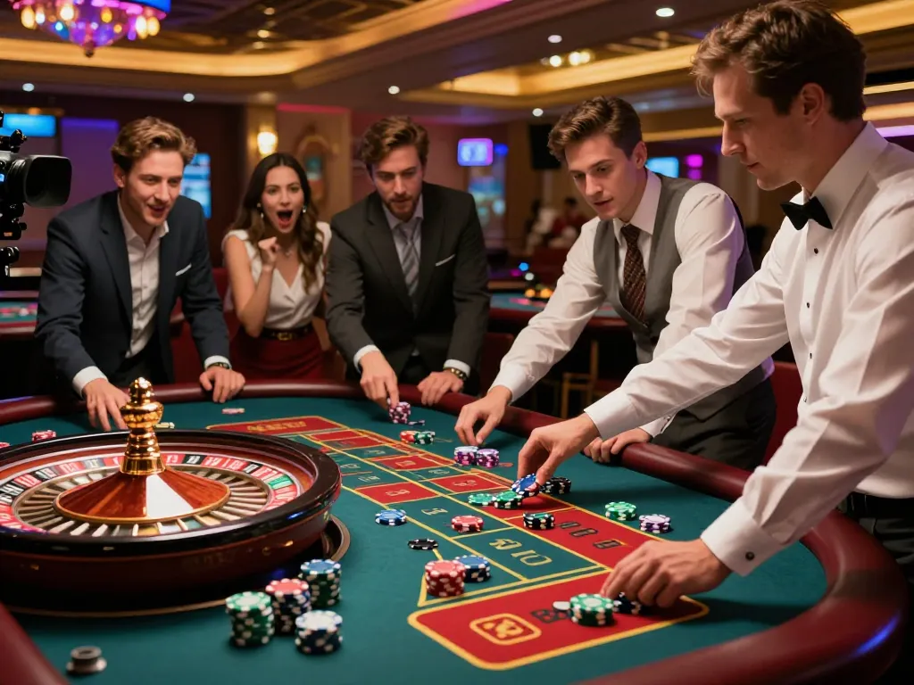 Players experience excitement at the roulette table, highlighting TA88 and strategic betting.