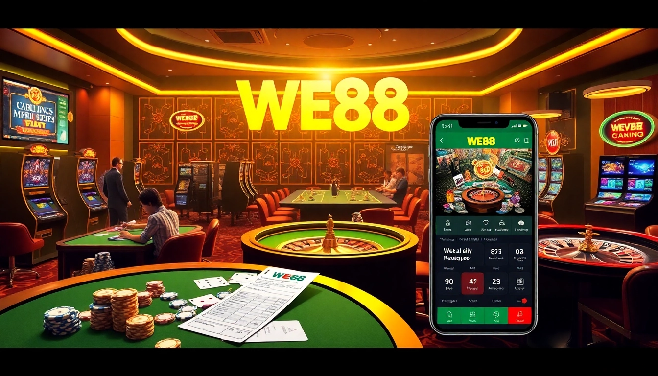 Engaged players on the WE88 online casino interface, embracing high-stakes gaming action.