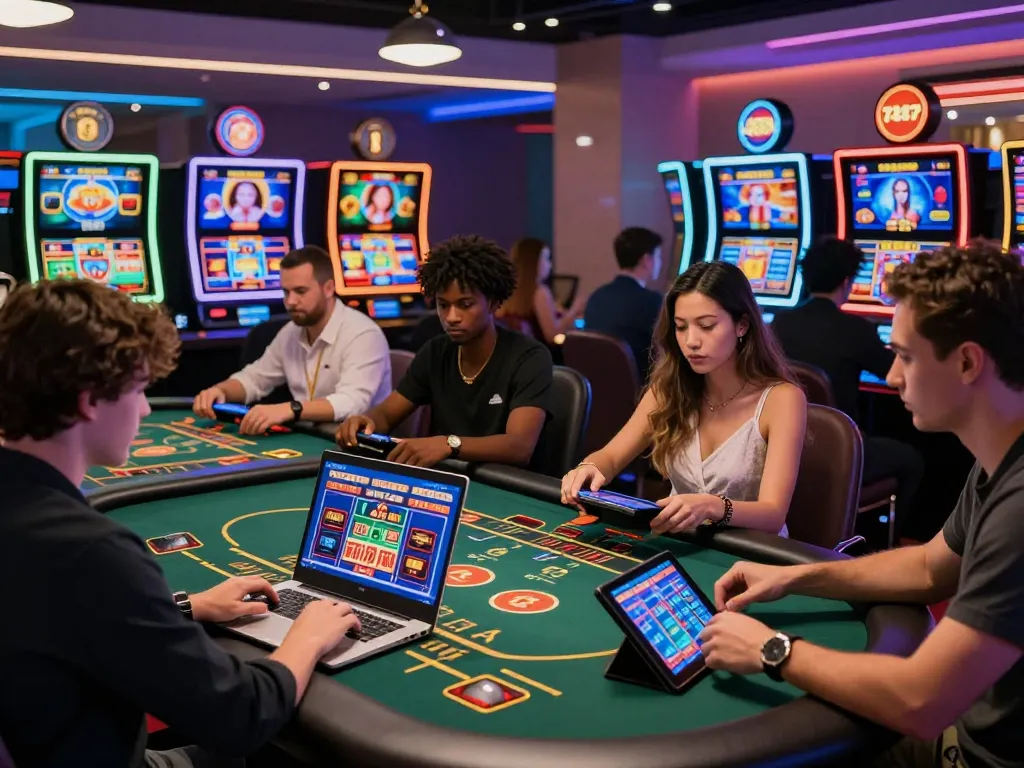 Players enjoying various casino games on TG88 platform, showcasing exciting online gambling experience.