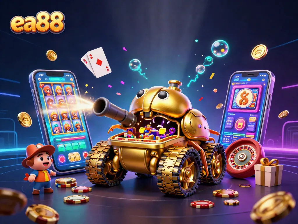 Experience the thrilling world of ea88 - a dynamic casino adventure with golden elements and engaging games.