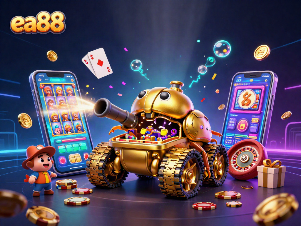 Experience the thrilling world of ea88 - a dynamic casino adventure with golden elements and engaging games.