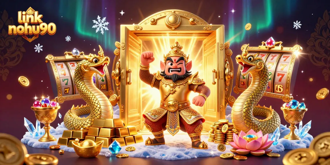 Spin the reels and uncover treasures at link nohu90 with vibrant golden treasures and guardian spirits.