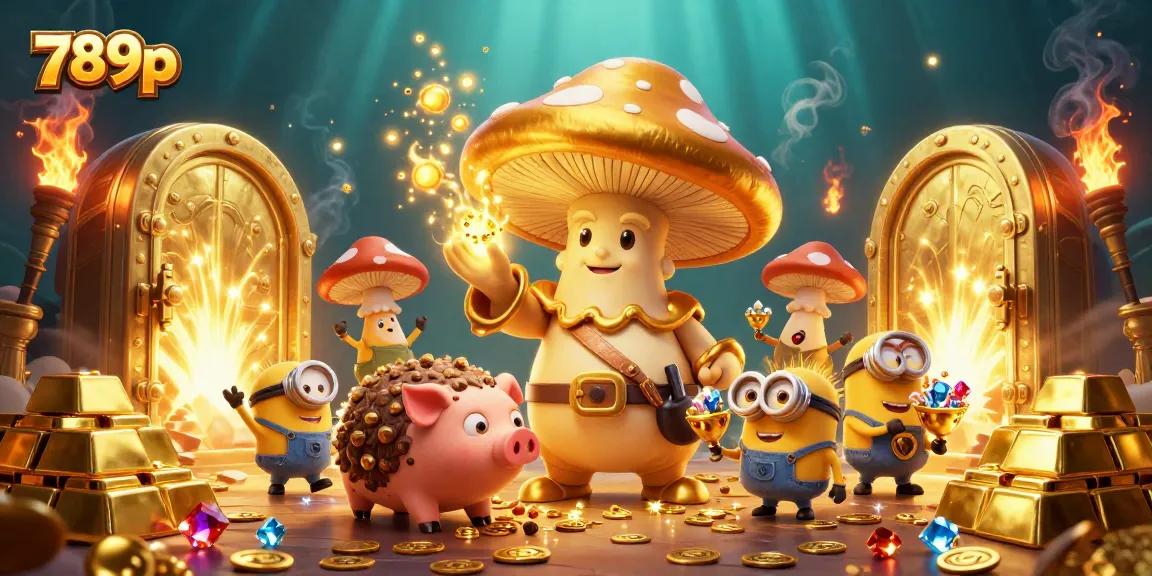 Engage with treasure-filled fun at 789p with enchanting characters and magical elements glowing gold.