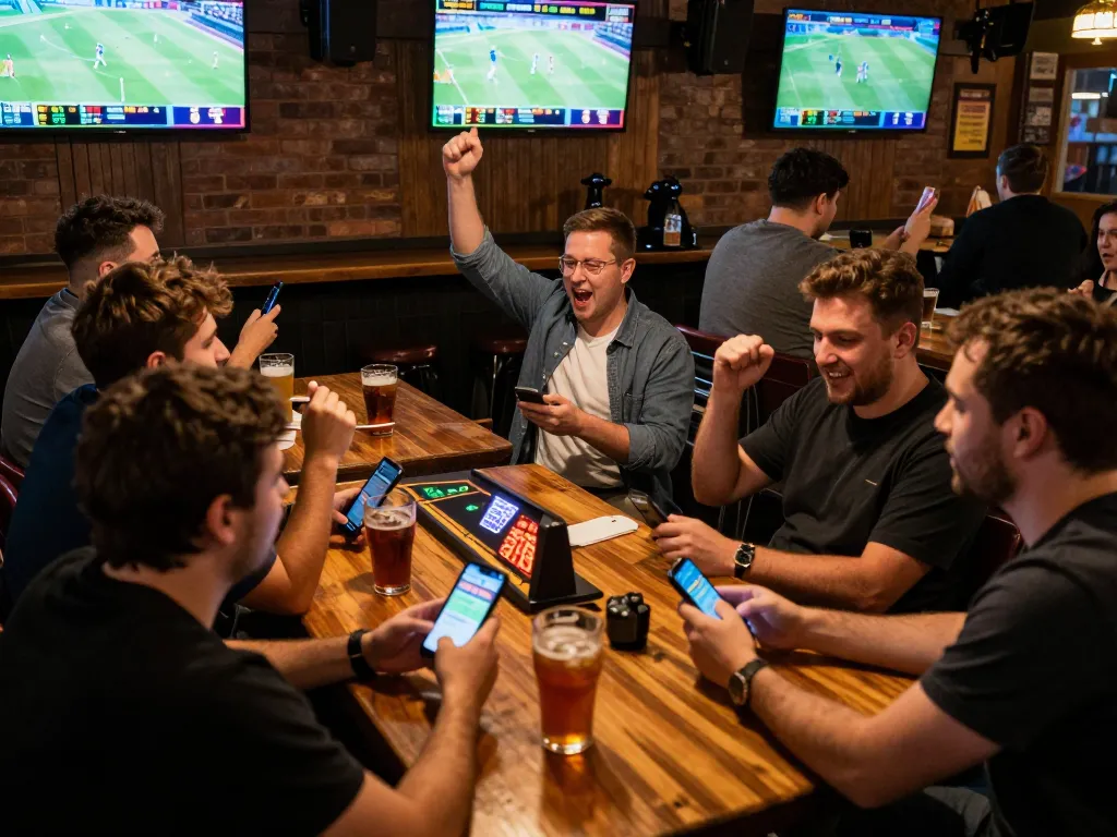 Fans enthusiastically betting on live sports events at 999bet, capturing the excitement of real-time wagering