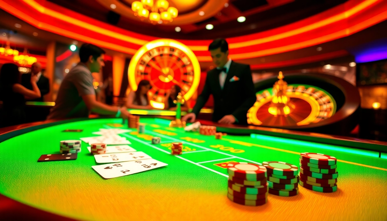 Experience the excitement of HELLO88 at an upscale casino table filled with vibrant cards and chips.