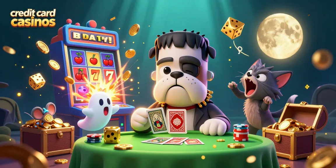 Engage in thrilling action at credit card casinos and enjoy a vibrant 3D casino scene.