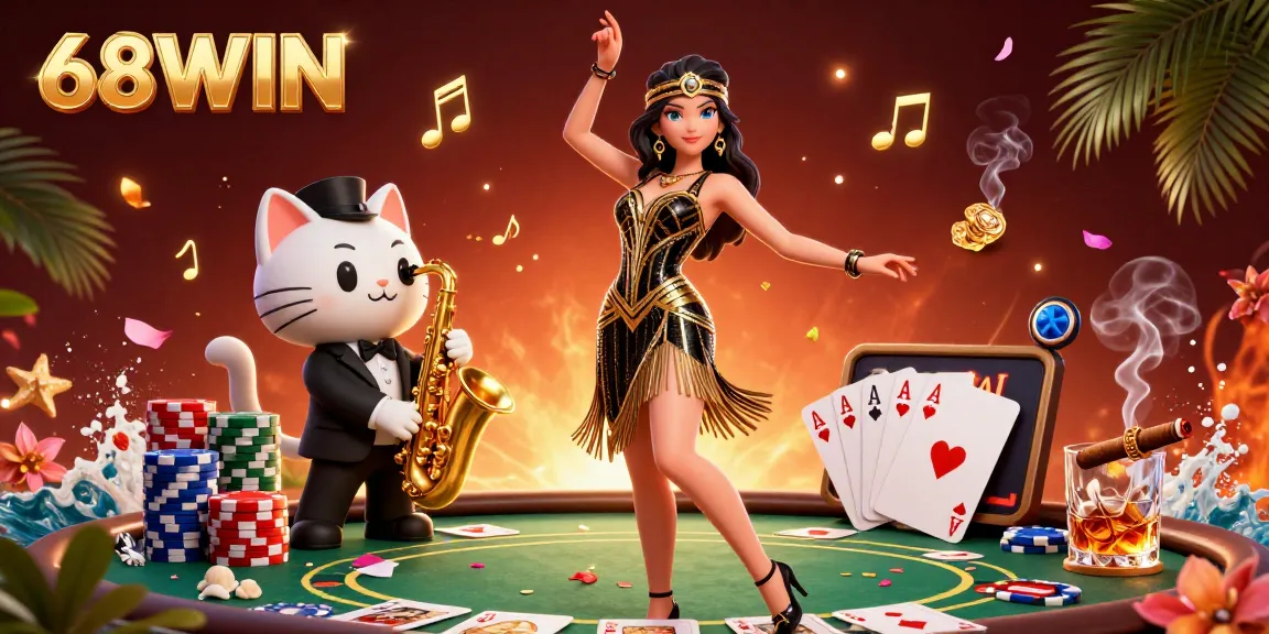 Experience the excitement of winning at 68WIN in this vibrant casino scene.