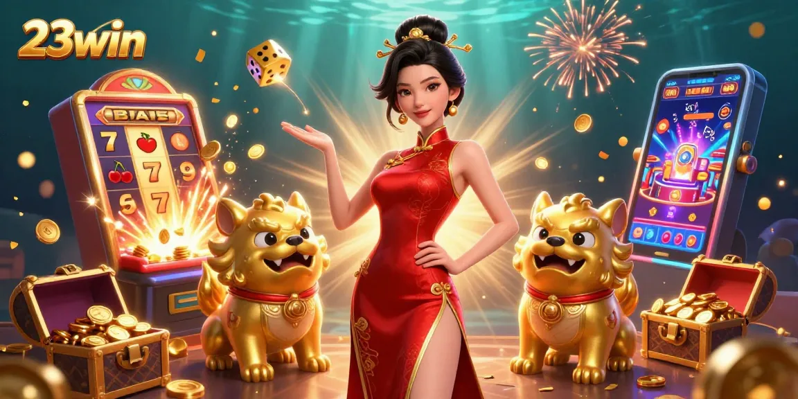 Experience vibrant casino excitement with 23win's dazzling 3D slot machines and characters.