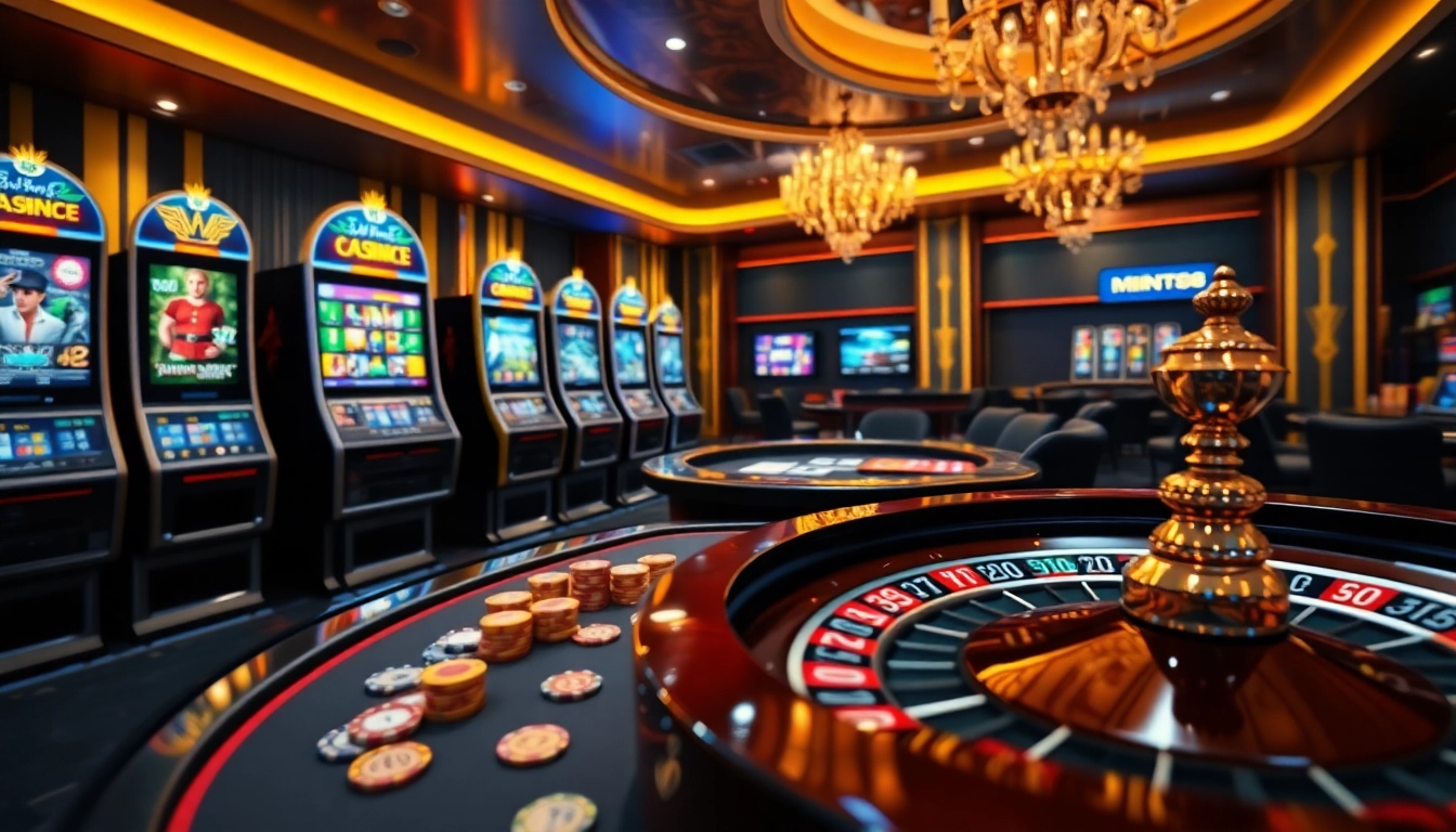Play at https://mint88.one/ with vibrant slot machines and a thrilling poker table.