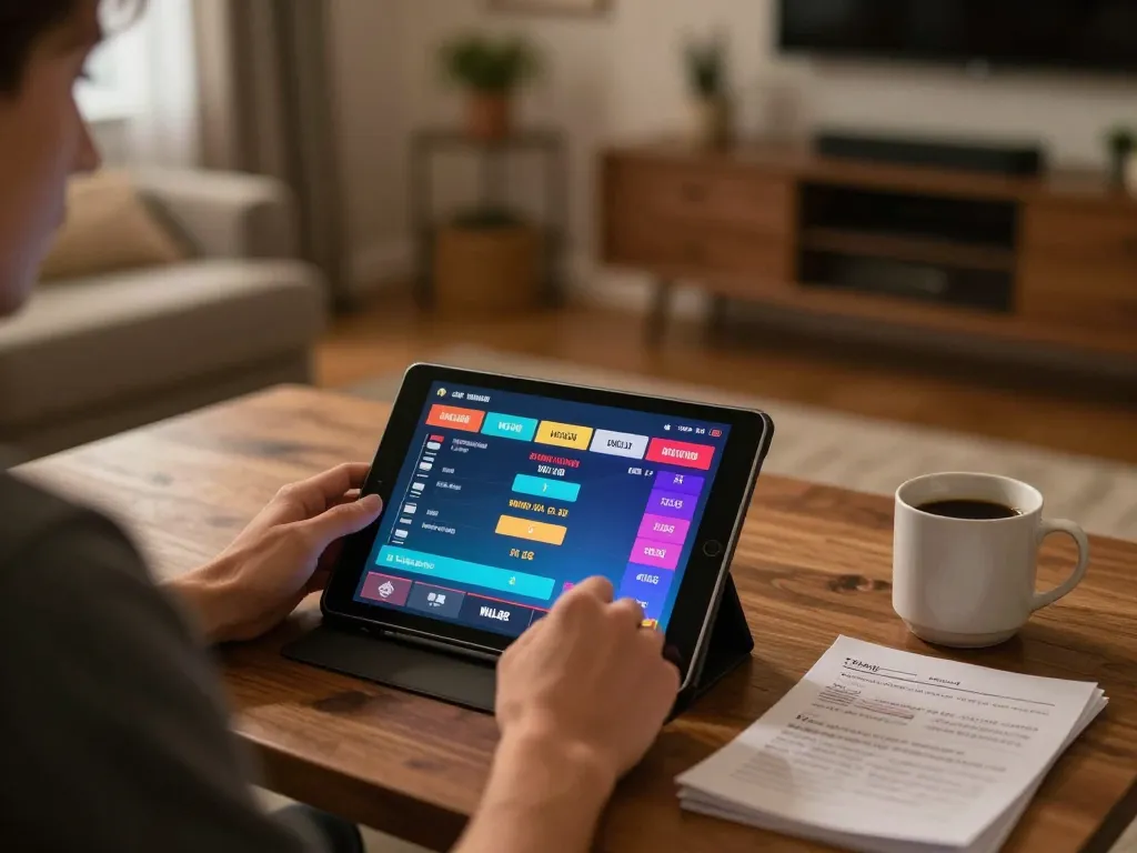 Player placing bets on WALA88 online platform in cozy home gaming environment