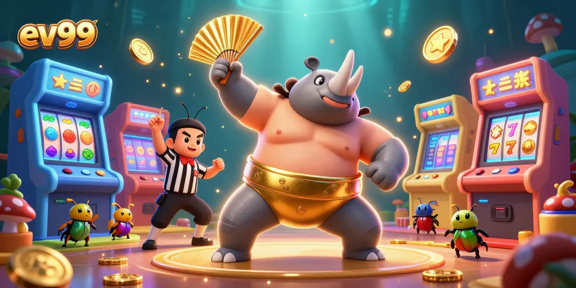 ev99 captivates players with dynamic slots action featuring golden coins and vibrant characters.