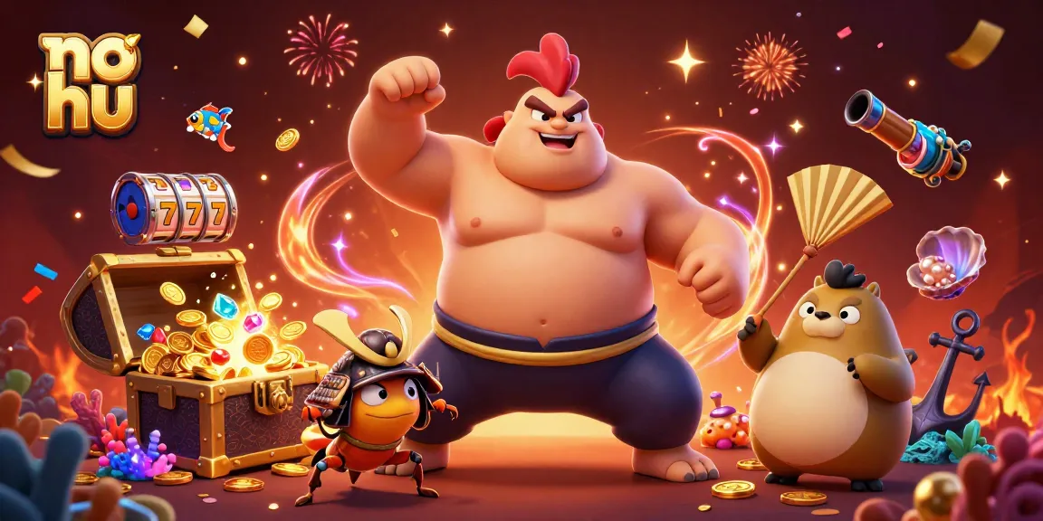No hu captures the thrill of casino adventures with sumo wrestler rooster and treasure elements.